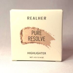 REALHER Pure Resolve Highlighter 0.14 oz 4g Travel Size Mini New In Box Sealed
